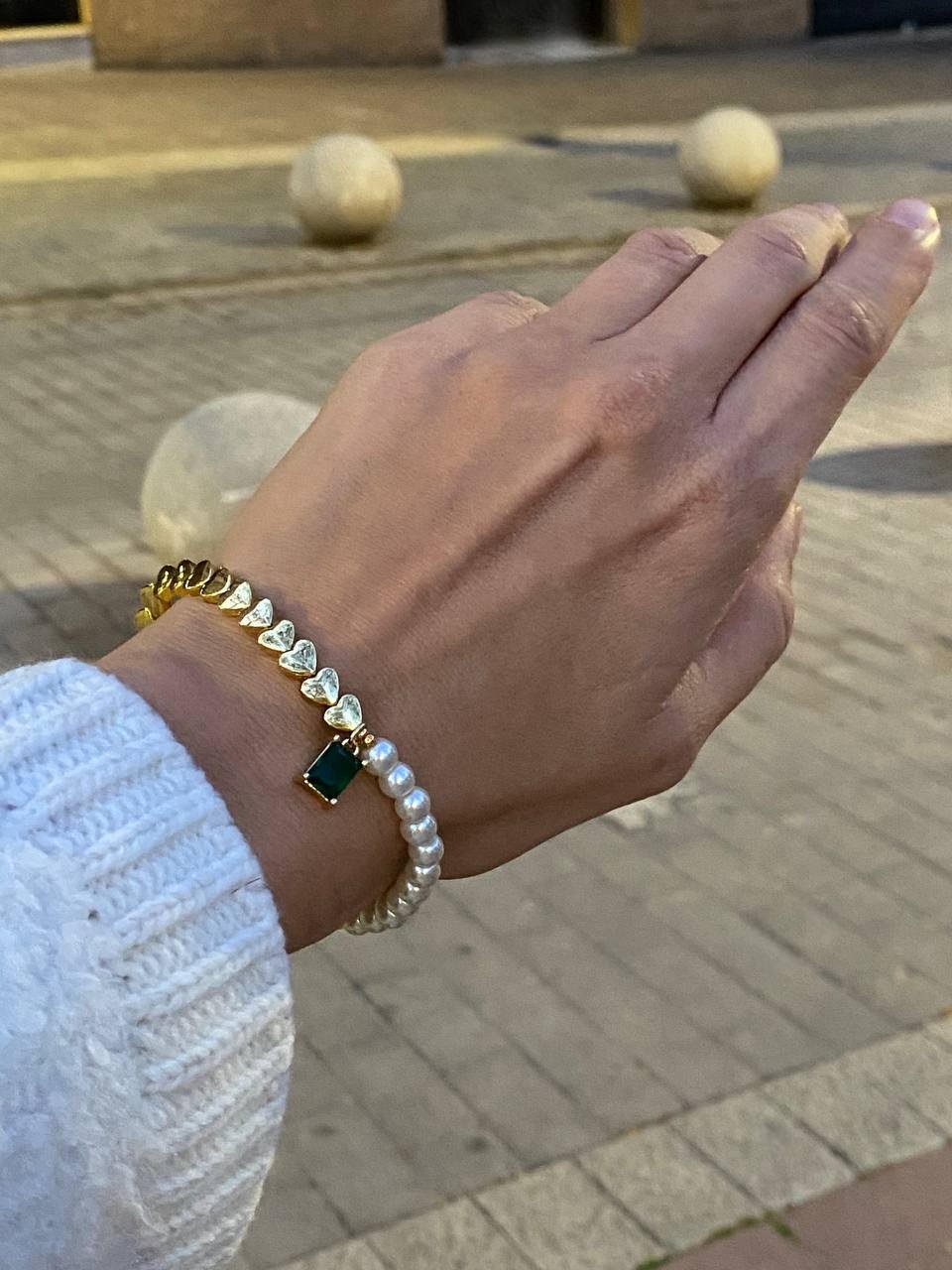 Heart & Pearl Harmony Bracelet